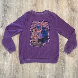 Star Wars - Disney Parks Crewneck Sweatshirt Purple Luke & Princess Leia Medium